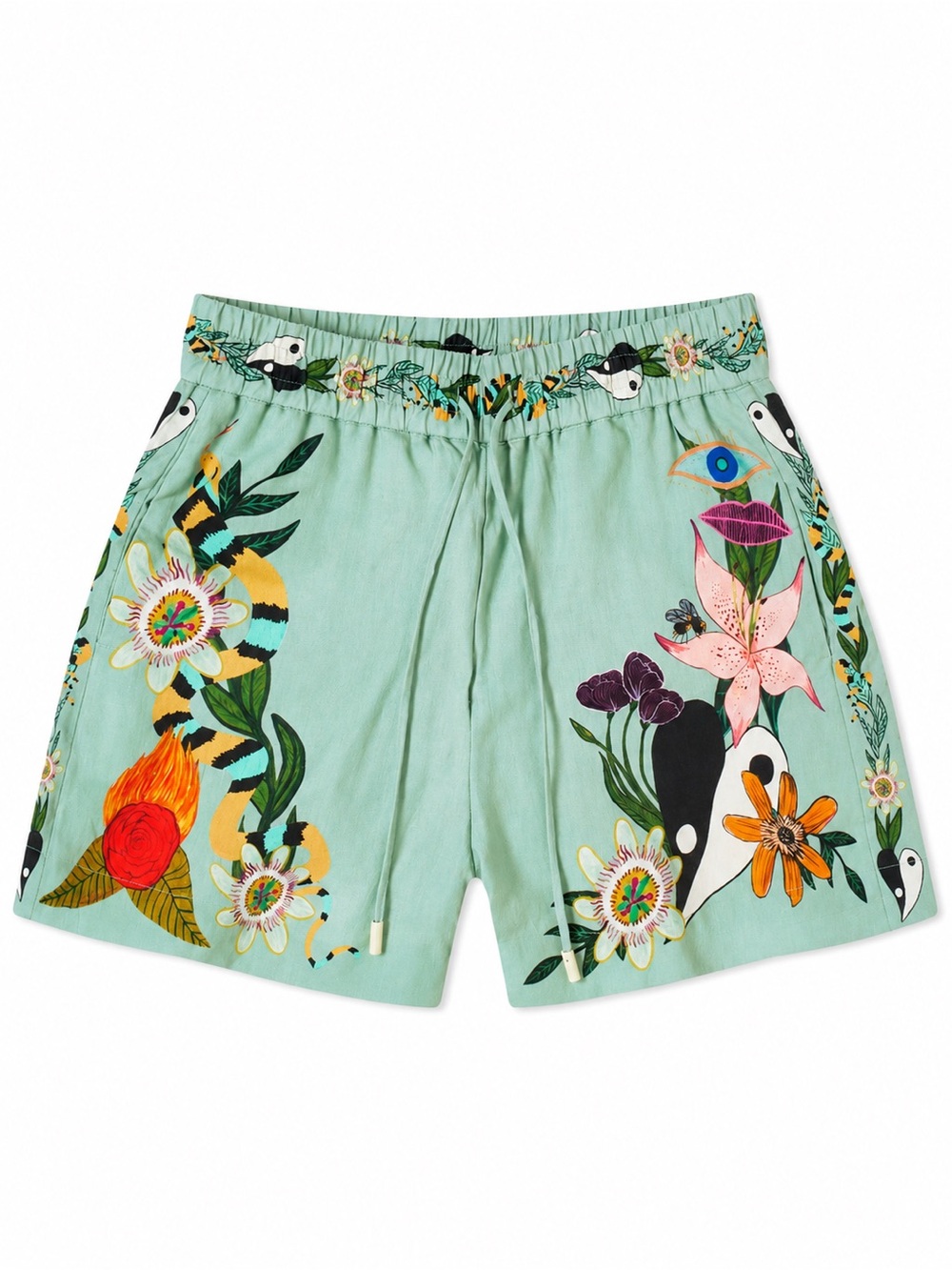 Alemais Meagan Linen Shorts In Jade Size US 4